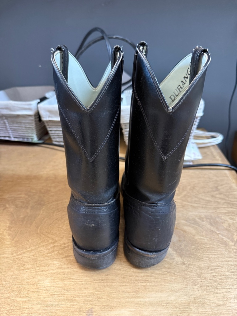Durango DB800 Black Leather Western Boots Men’s 8.5 D Cowboy Pull-On - Picture 7 of 8